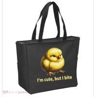 CUTE BABY CHICK ANGRY CHICKEN FUNNY WOMEN ANIMAL EASTER Tote Bag thumb 2