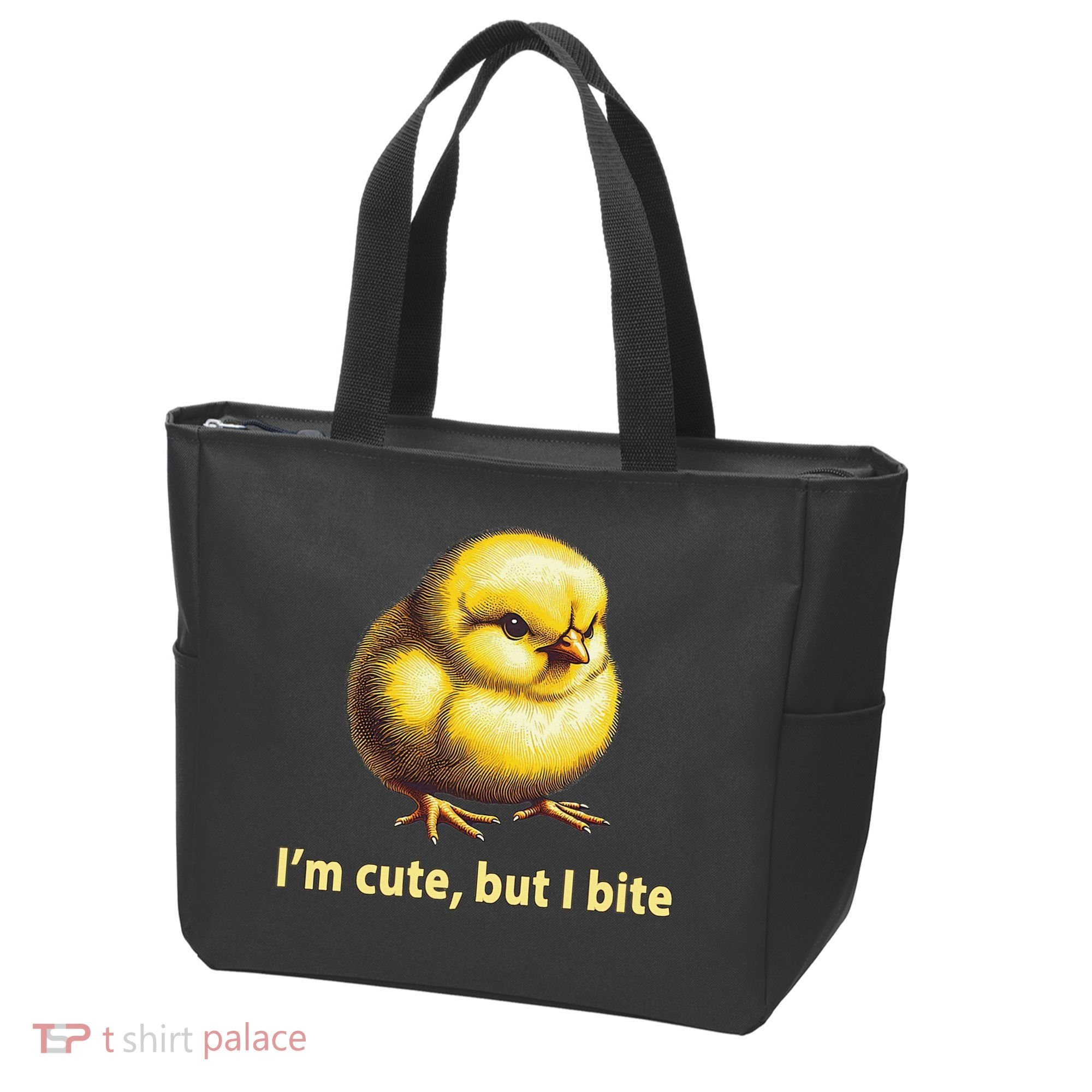 CUTE BABY CHICK ANGRY CHICKEN FUNNY WOMEN ANIMAL EASTER Tote Bag