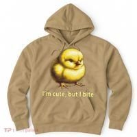 CUTE BABY CHICK ANGRY CHICKEN FUNNY WOMEN ANIMAL EASTER Hoodie thumb 0