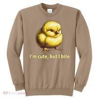 CUTE BABY CHICK ANGRY CHICKEN FUNNY WOMEN ANIMAL EASTER Sweatshirt thumb 0