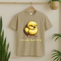 CUTE BABY CHICK ANGRY CHICKEN FUNNY WOMEN ANIMAL EASTER T-Shirt thumb 2