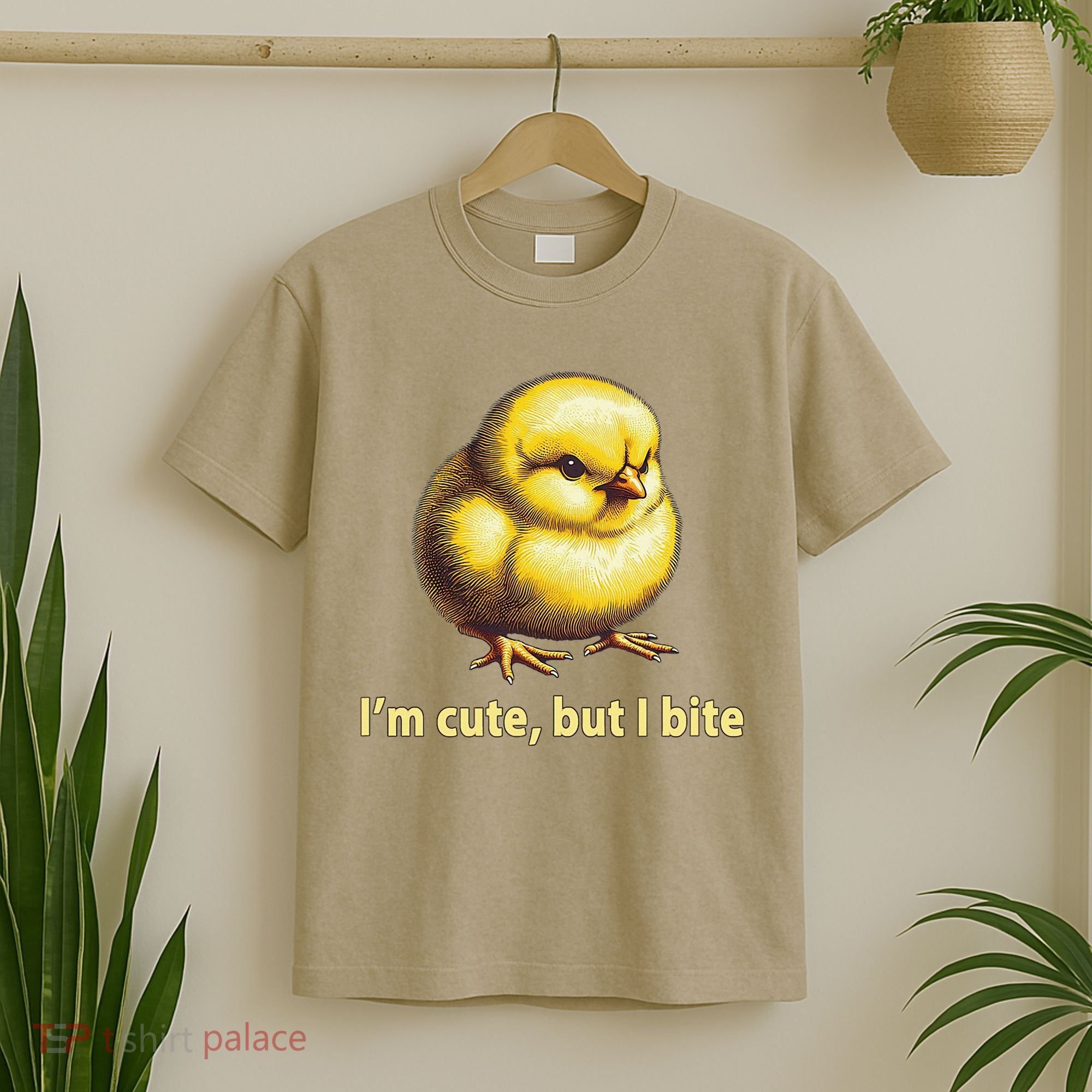 CUTE BABY CHICK ANGRY CHICKEN FUNNY WOMEN ANIMAL EASTER T-Shirt
