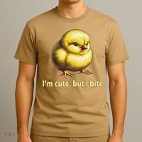 CUTE BABY CHICK ANGRY CHICKEN FUNNY WOMEN ANIMAL EASTER T-Shirt thumb 3