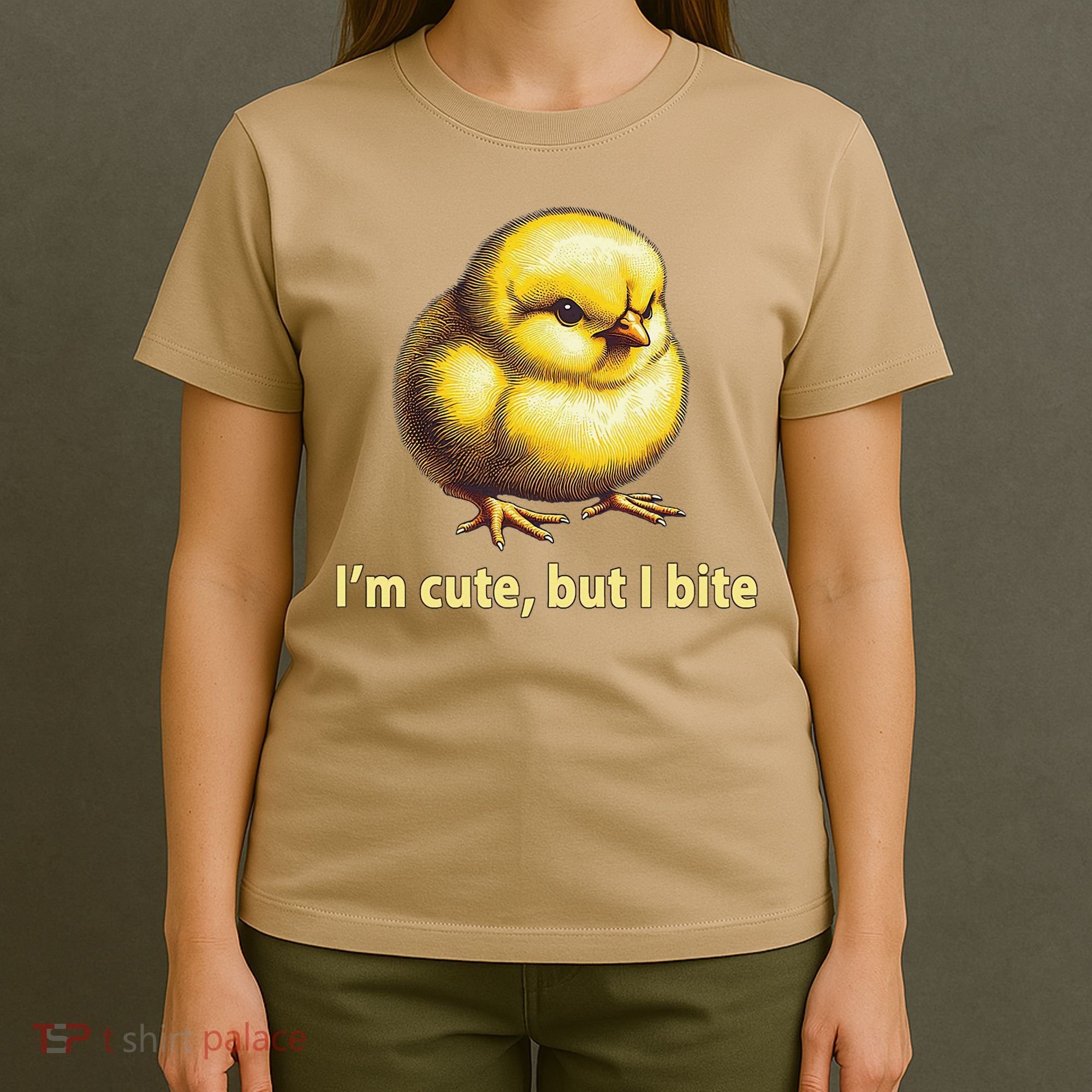 CUTE BABY CHICK ANGRY CHICKEN FUNNY WOMEN ANIMAL EASTER T-Shirt
