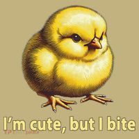 CUTE BABY CHICK ANGRY CHICKEN FUNNY WOMEN ANIMAL EASTER Button thumb 1