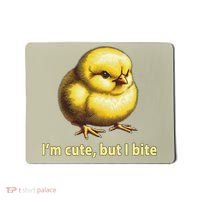 CUTE BABY CHICK ANGRY CHICKEN FUNNY WOMEN ANIMAL EASTER Mousepad thumb 0