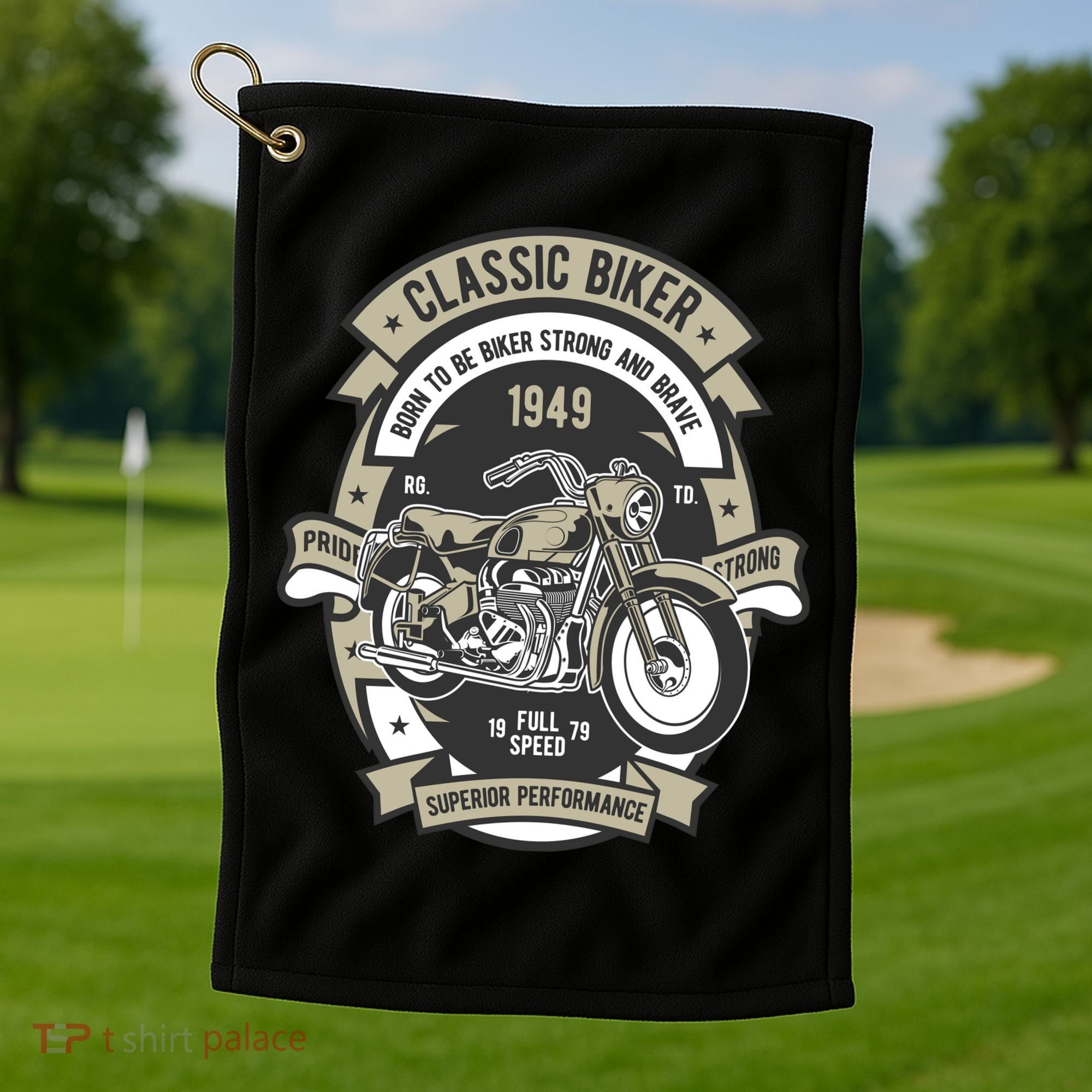 Classic Biker Golf Towel
