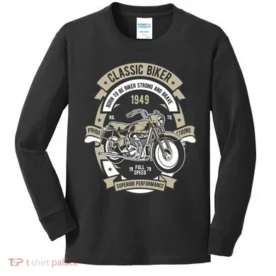 Classic Biker Kids Long Sleeve Shirt