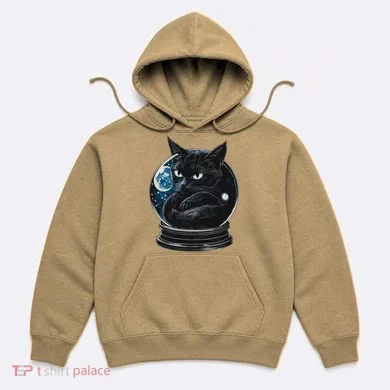 Cosmic Black Cat Crystal Globe Hoodie