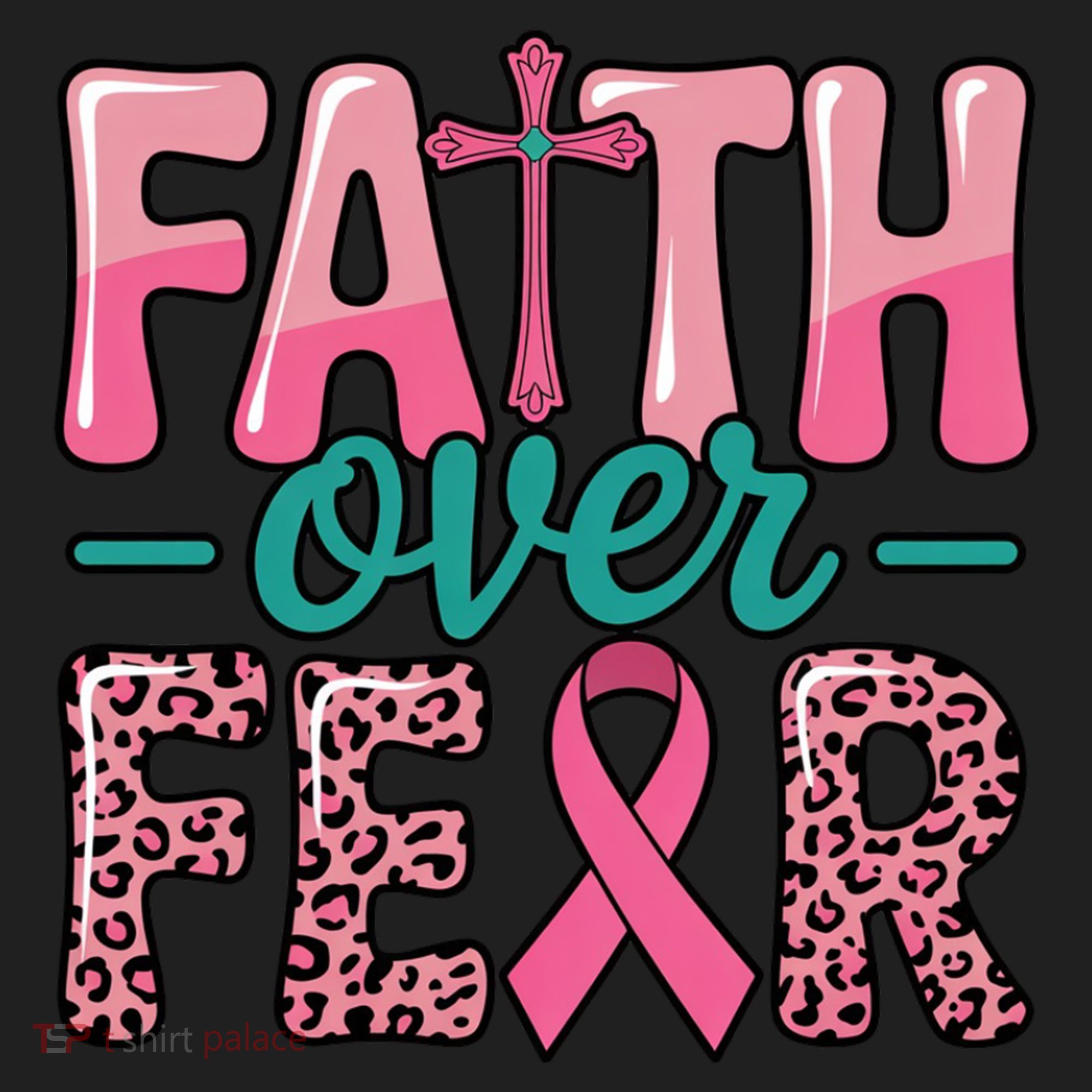 Cross Breast Cancer Faith Over Fear Women's Sweatshirt