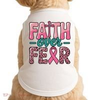 Cross Breast Cancer Faith Over Fear Doggie Tank thumb 0