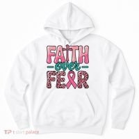 Cross Breast Cancer Faith Over Fear Hoodie thumb 0