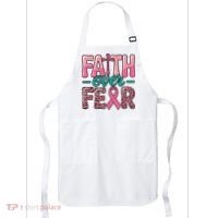 Cross Breast Cancer Faith Over Fear Apron thumb 0