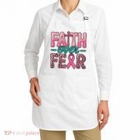 Cross Breast Cancer Faith Over Fear Apron thumb 2