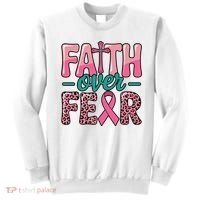 Cross Breast Cancer Faith Over Fear Sweatshirt thumb 0