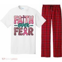 Cross Breast Cancer Faith Over Fear Pajama Set thumb 0