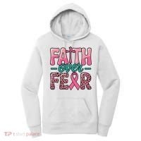 Cross Breast Cancer Faith Over Fear Women's Hoodie thumb 0