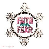Cross Breast Cancer Faith Over Fear Ornament thumb 0