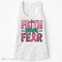 Cross Breast Cancer Faith Over Fear Women's Tank Top thumb 0