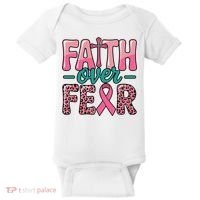 Cross Breast Cancer Faith Over Fear Baby Bodysuit thumb 0