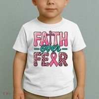 Cross Breast Cancer Faith Over Fear Toddler T-Shirt thumb 2