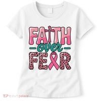 Cross Breast Cancer Faith Over Fear Women's T-Shirt thumb 0