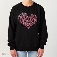 Cute Breast Cancer Awareness Ribbon Pattern Heart Women's Sweatshirt thumb 0