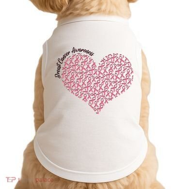 Cute Breast Cancer Awareness Ribbon Pattern Heart Doggie Tank