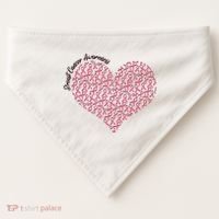 Cute Breast Cancer Awareness Ribbon Pattern Heart USA-Made Doggie Bandana thumb 0
