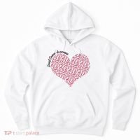 Cute Breast Cancer Awareness Ribbon Pattern Heart Hoodie thumb 0