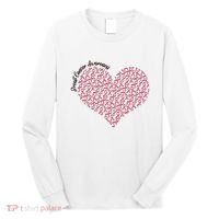 Cute Breast Cancer Awareness Ribbon Pattern Heart Long Sleeve Shirt thumb 0