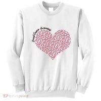 Cute Breast Cancer Awareness Ribbon Pattern Heart Sweatshirt thumb 0