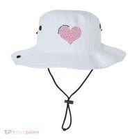 Cute Breast Cancer Awareness Ribbon Pattern Heart Bucket Hat thumb 0