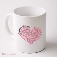 Cute Breast Cancer Awareness Ribbon Pattern Heart Coffee Mug thumb 0