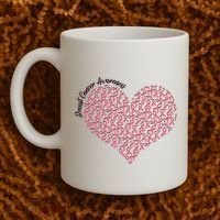 Cute Breast Cancer Awareness Ribbon Pattern Heart Coffee Mug thumb 2