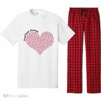 Cute Breast Cancer Awareness Ribbon Pattern Heart Pajama Set thumb 0