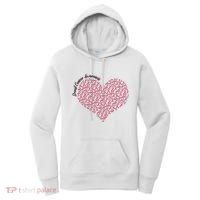 Cute Breast Cancer Awareness Ribbon Pattern Heart Women's Hoodie thumb 0