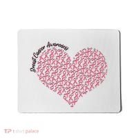 Cute Breast Cancer Awareness Ribbon Pattern Heart Mousepad thumb 0