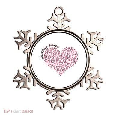 Cute Breast Cancer Awareness Ribbon Pattern Heart Ornament
