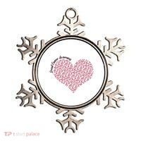 Cute Breast Cancer Awareness Ribbon Pattern Heart Ornament thumb 0