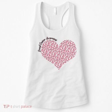 Cute Breast Cancer Awareness Ribbon Pattern Heart Women's Tank Top