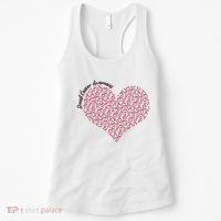 Cute Breast Cancer Awareness Ribbon Pattern Heart Women's Tank Top thumb 0