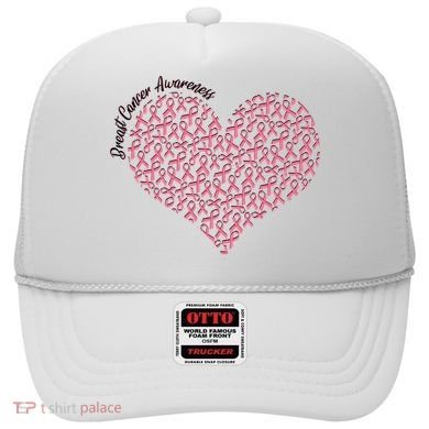 Cute Breast Cancer Awareness Ribbon Pattern Heart Hat