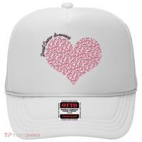 Cute Breast Cancer Awareness Ribbon Pattern Heart Hat thumb 0