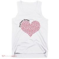 Cute Breast Cancer Awareness Ribbon Pattern Heart Tank Top thumb 0