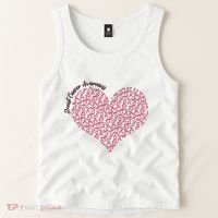 Cute Breast Cancer Awareness Ribbon Pattern Heart Tank Top thumb 2