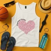 Cute Breast Cancer Awareness Ribbon Pattern Heart Tank Top thumb 4