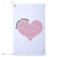 Cute Breast Cancer Awareness Ribbon Pattern Heart Golf Towel thumb 0