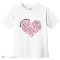 Cute Breast Cancer Awareness Ribbon Pattern Heart Toddler T-Shirt thumb 0