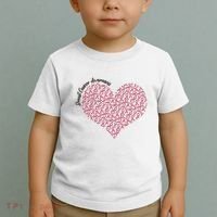 Cute Breast Cancer Awareness Ribbon Pattern Heart Toddler T-Shirt thumb 2